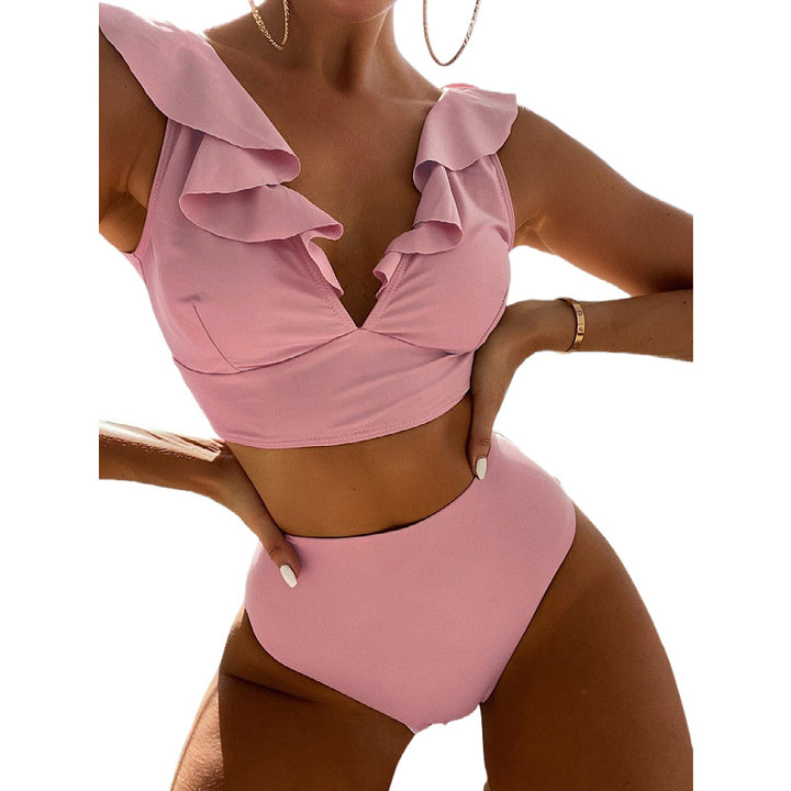Women's bikini set with voluminous ruffle details and high-cut briefs StylebySassy
