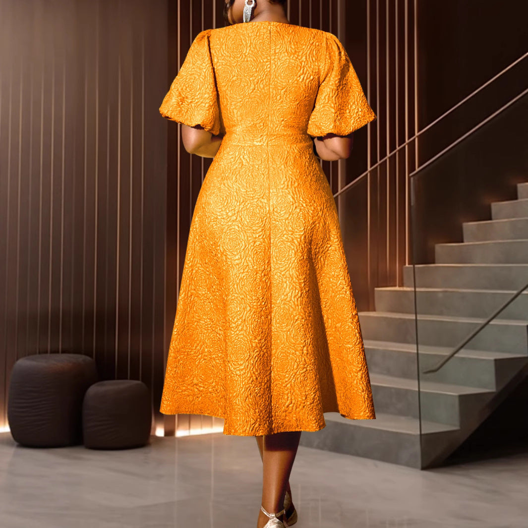 Women's casual dress with floral textured pattern StylebySassy