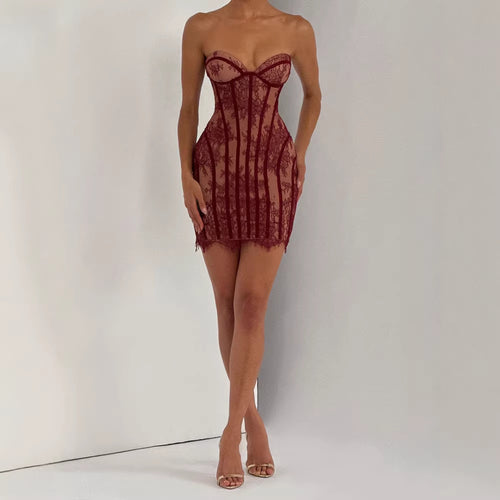 Women's Lace Dress with Figure-Hugging Silhouette StylebySassy