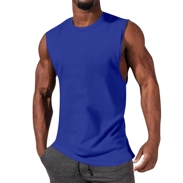 Men's athletic tank top with extra deep arm cut and elastic cotton blend StylebySassy