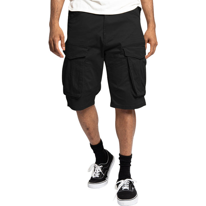 Men's robust cargo shorts with large flap pockets and loose fit StylebySassy