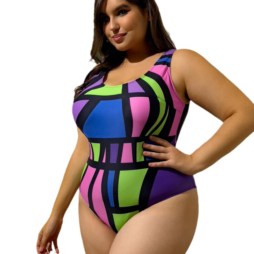 Women's one-piece swimsuit with geometric design StylebySassy