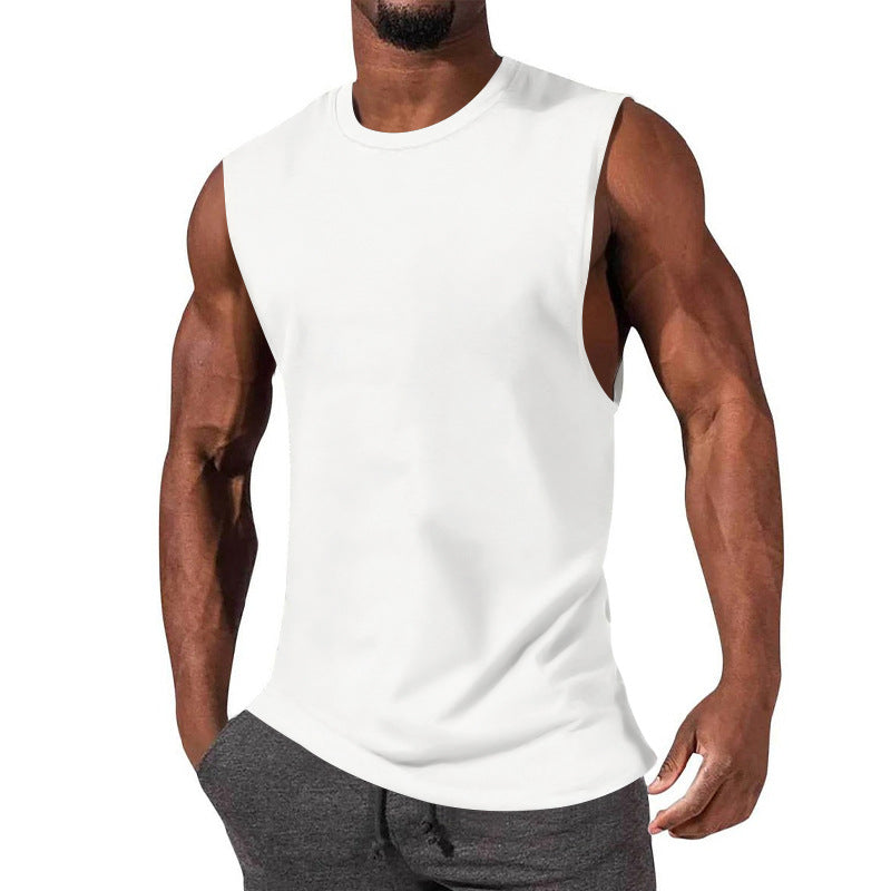 Men's athletic tank top with extra deep arm cut and elastic cotton blend StylebySassy
