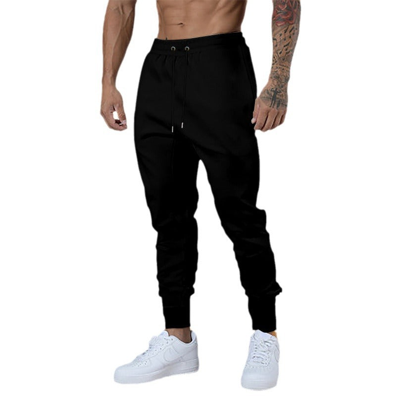 Men's nano athletic terry jogging pants with high waistband drawstring and tapered ribbed cuffs StylebySassy