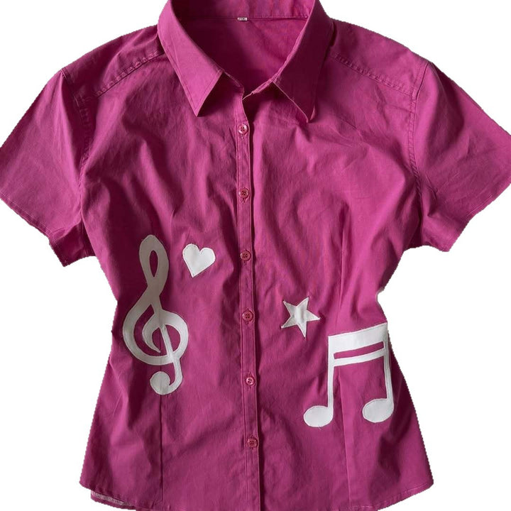 Ladies Musical Short Sleeve Shirt StylebySassy