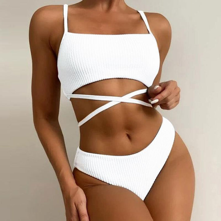 Women's Two-Piece Bikini Set with Elaborate Cut StylebySassy