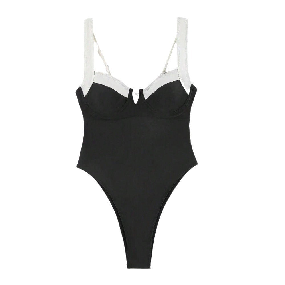 Women's Elegant High-Cut Swimsuit with Fashionable Strap Details StylebySassy