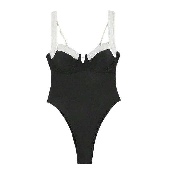 Women's Elegant High-Cut Swimsuit with Fashionable Strap Details StylebySassy