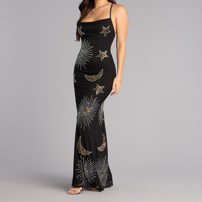 Women's Glamorous Evening Dress with Shimmering Sequins and Imaginative Design StylebySassy