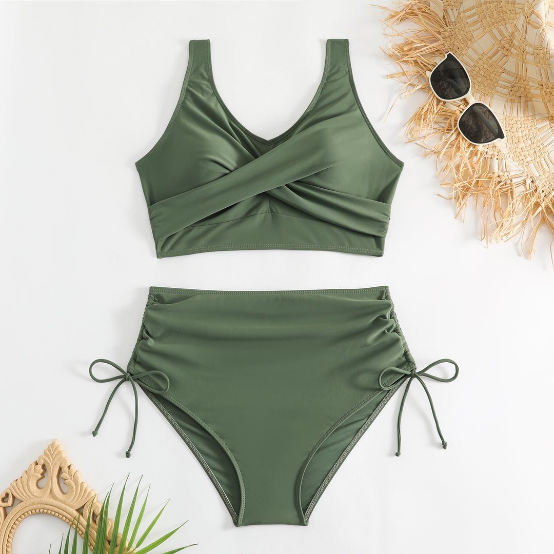 Women's High-Waisted Bikini Set with Adjustable Straps StylebySassy
