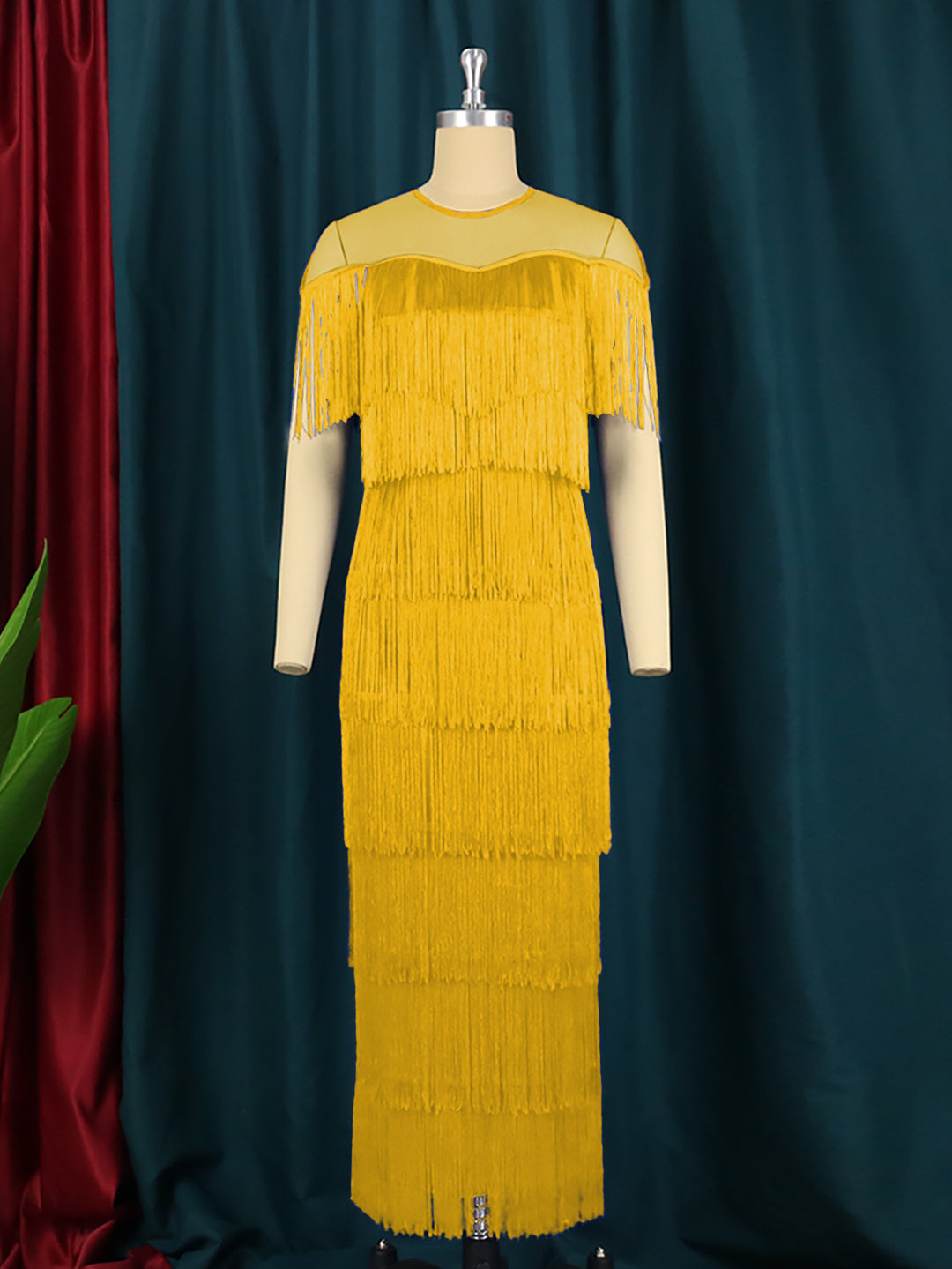 Women's Maxi Dress with Fringes StylebySassy