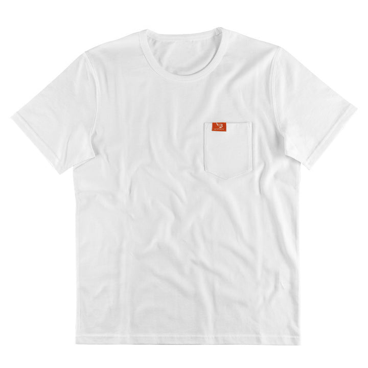 Men's single jersey short-sleeve shirt with patch chest pocket, reinforced seams, and round neckline StylebySassy