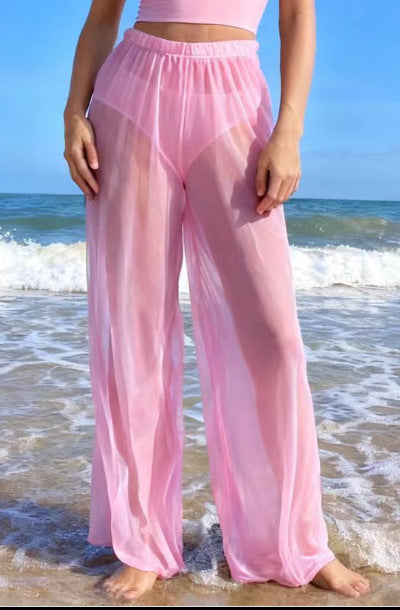 Women's palazzo pants with elegant transparent accents StylebySassy