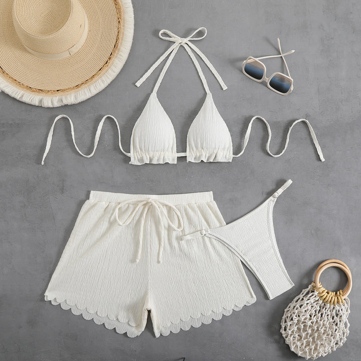 Ladies triangle bikini with shorts and removable inner lining StylebySassy