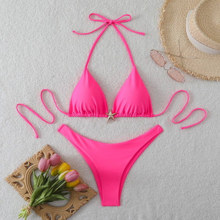 Women's Triangle Bikini with Fashionable Star Detail StylebySassy