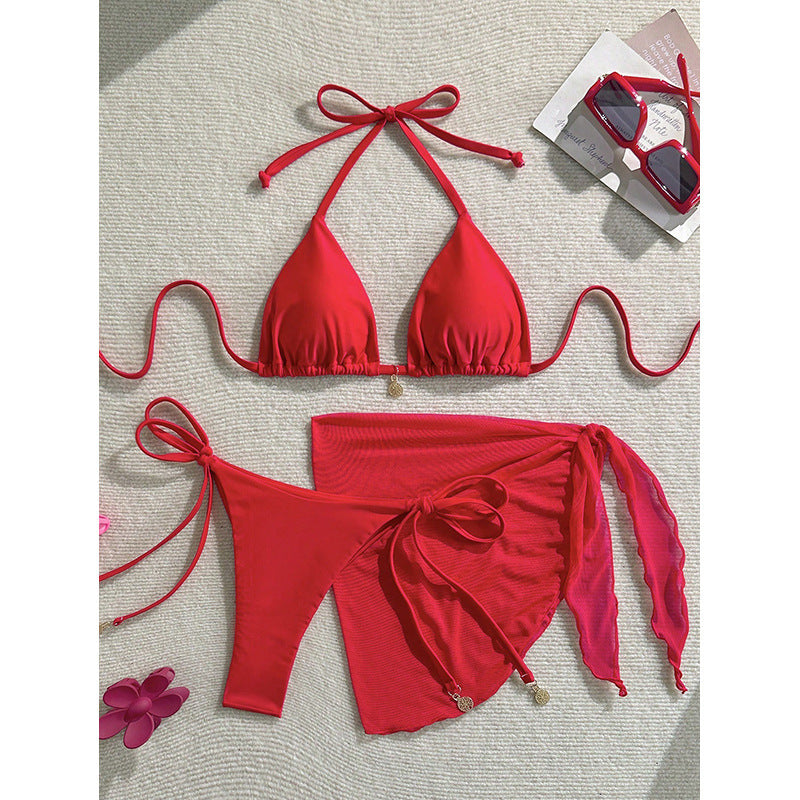 Ladies bikini set with stylish wrap skirt and sophisticated ties StylebySassy