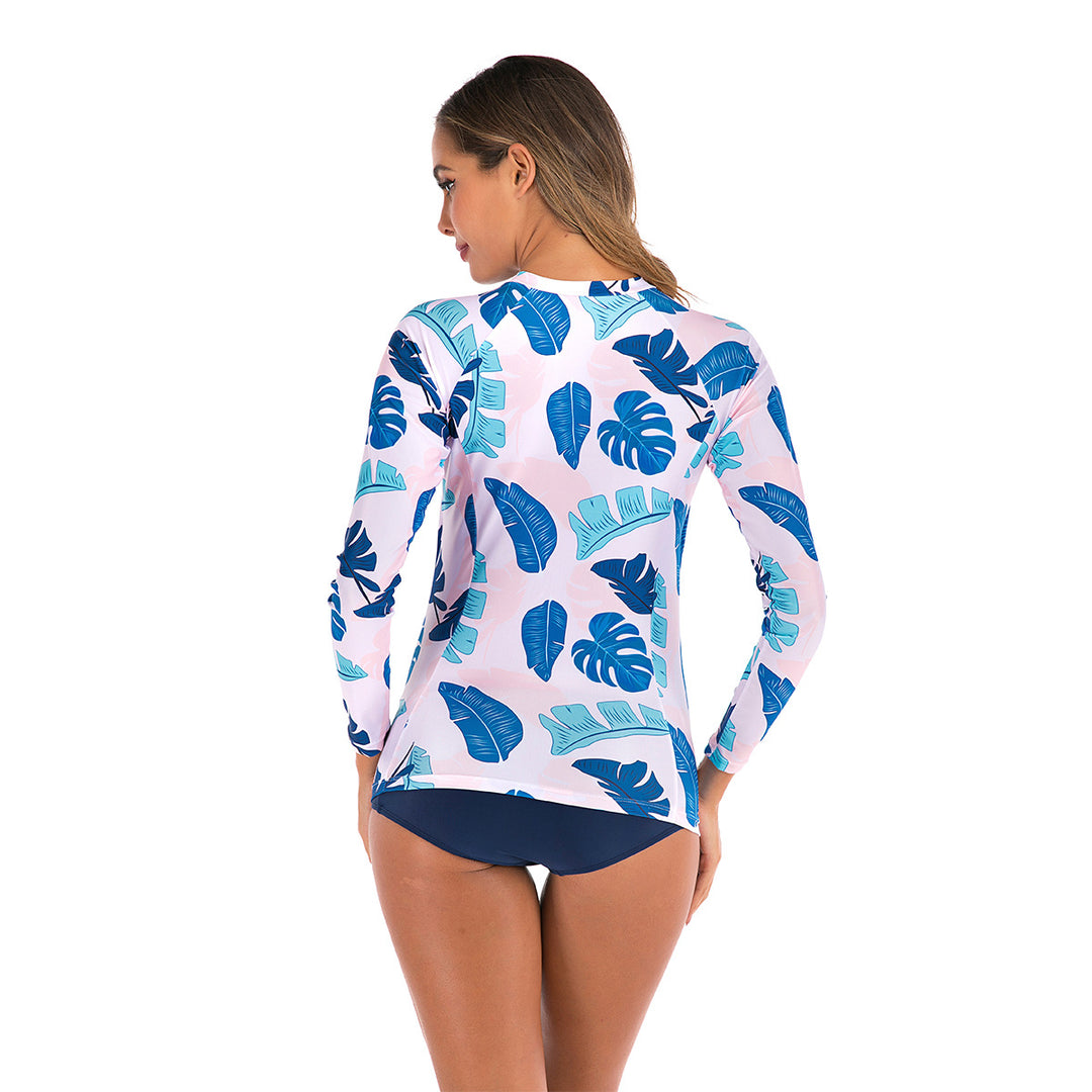 Women Long Sleeve Surf Suit with Floral Pattern StylebySassy