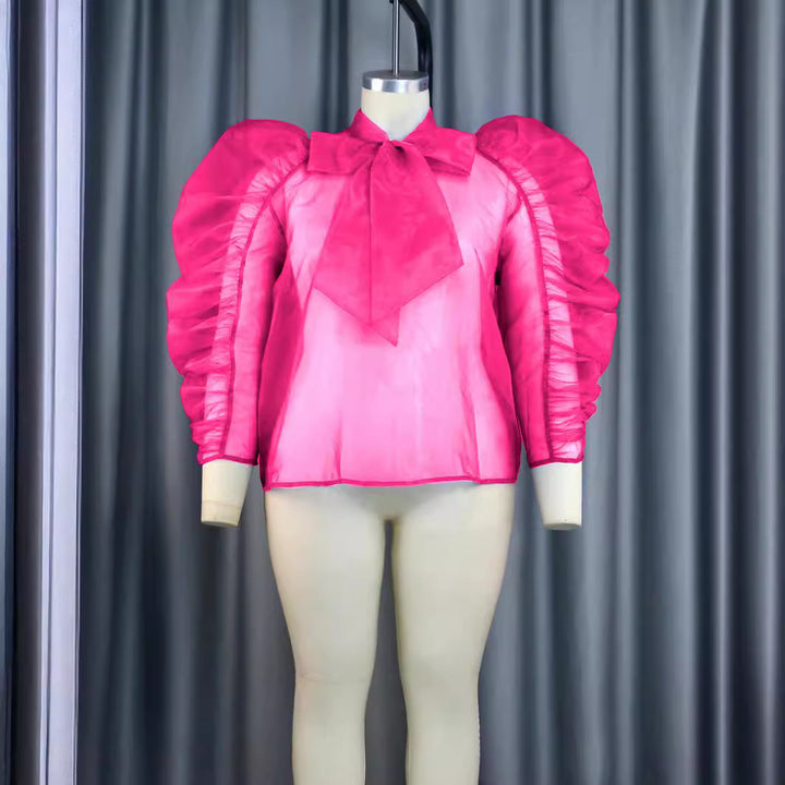 Women's elegant top with voluminous ruffled sleeves StylebySassy