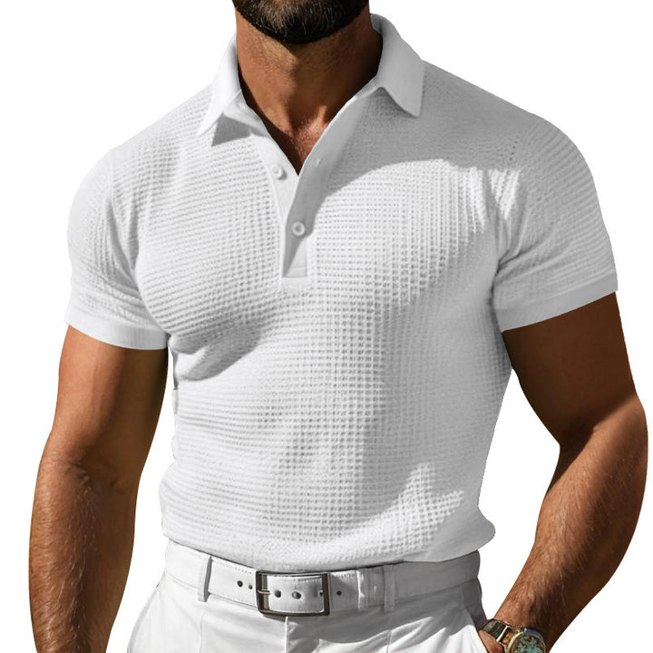 Men's polo shirt with textured knit and slim fit StylebySassy