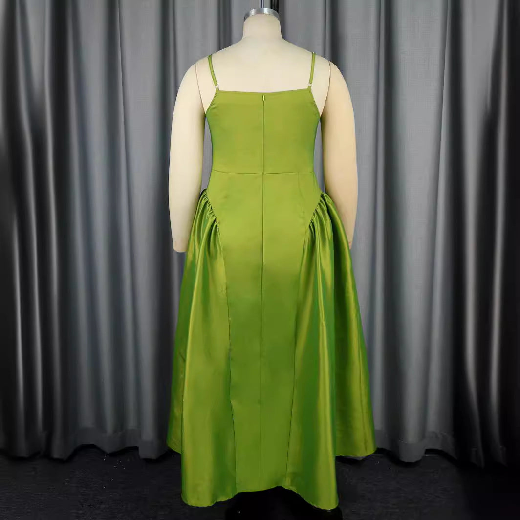 Women Elegant A-Line Maxi Dress with Generous Skirt