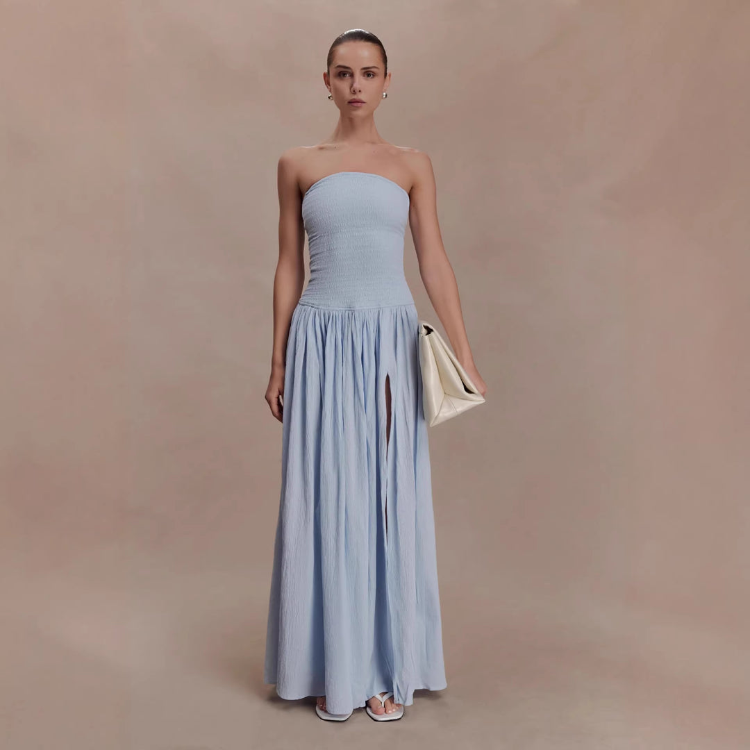 Women’s maxi dress with elastic bodice and flowing skirt StylebySassy
