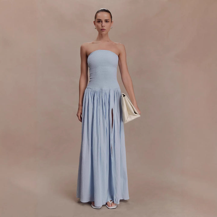 Women’s maxi dress with elastic bodice and flowing skirt StylebySassy