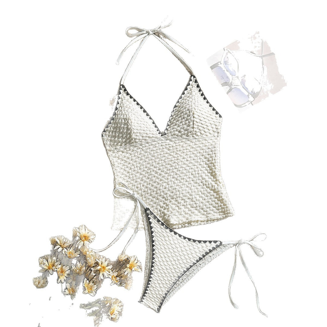Women’s Crochet Bikini Set with Stylish V-Neck StylebySassy