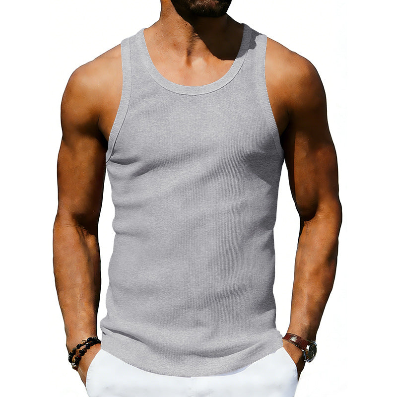 Men's ribbed casual tank top with wide straps and a fitted cut StylebySassy