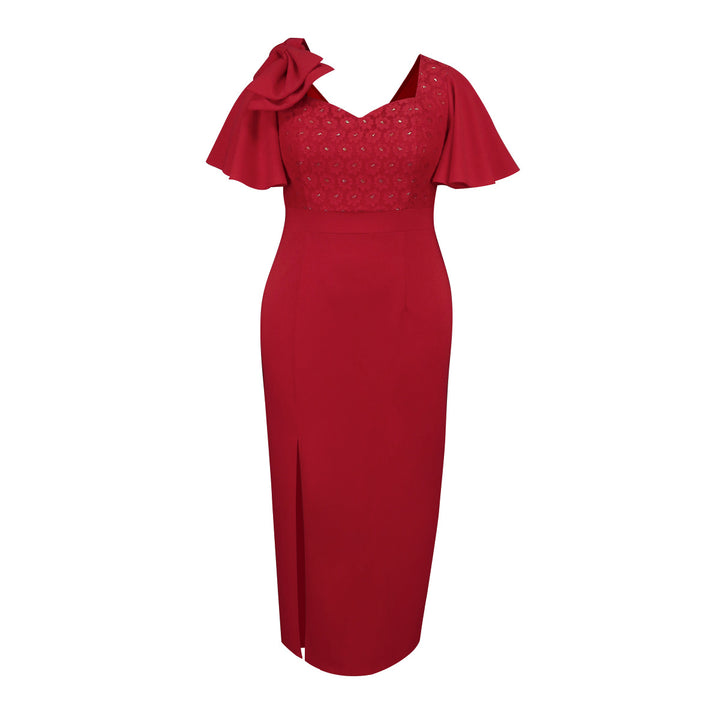 Women Elegant Maxi Dress with Voluminous Sleeves and High-Quality Floral Application StylebySassy