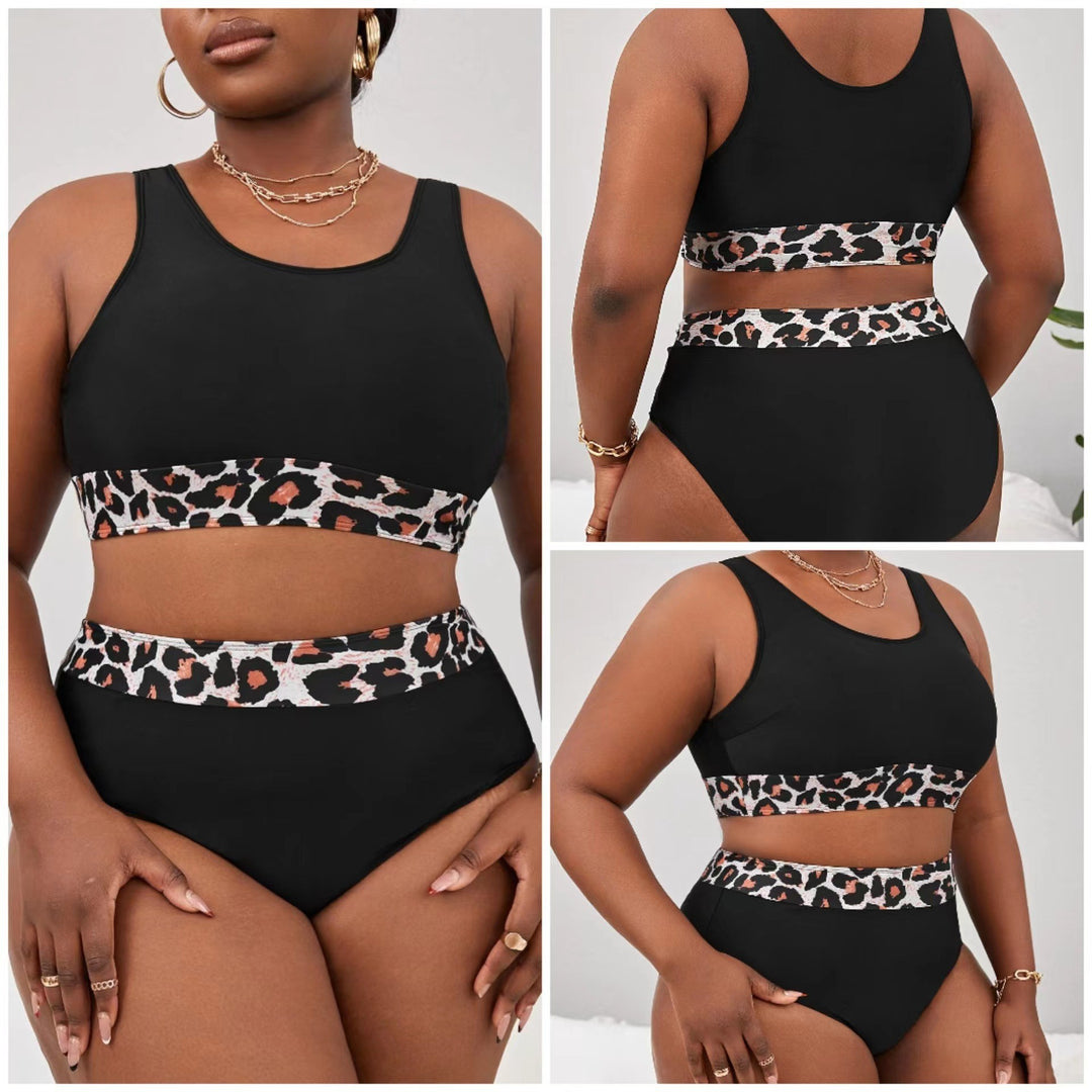 Ladies sporty high-cut bikini with leopard print StylebySassy