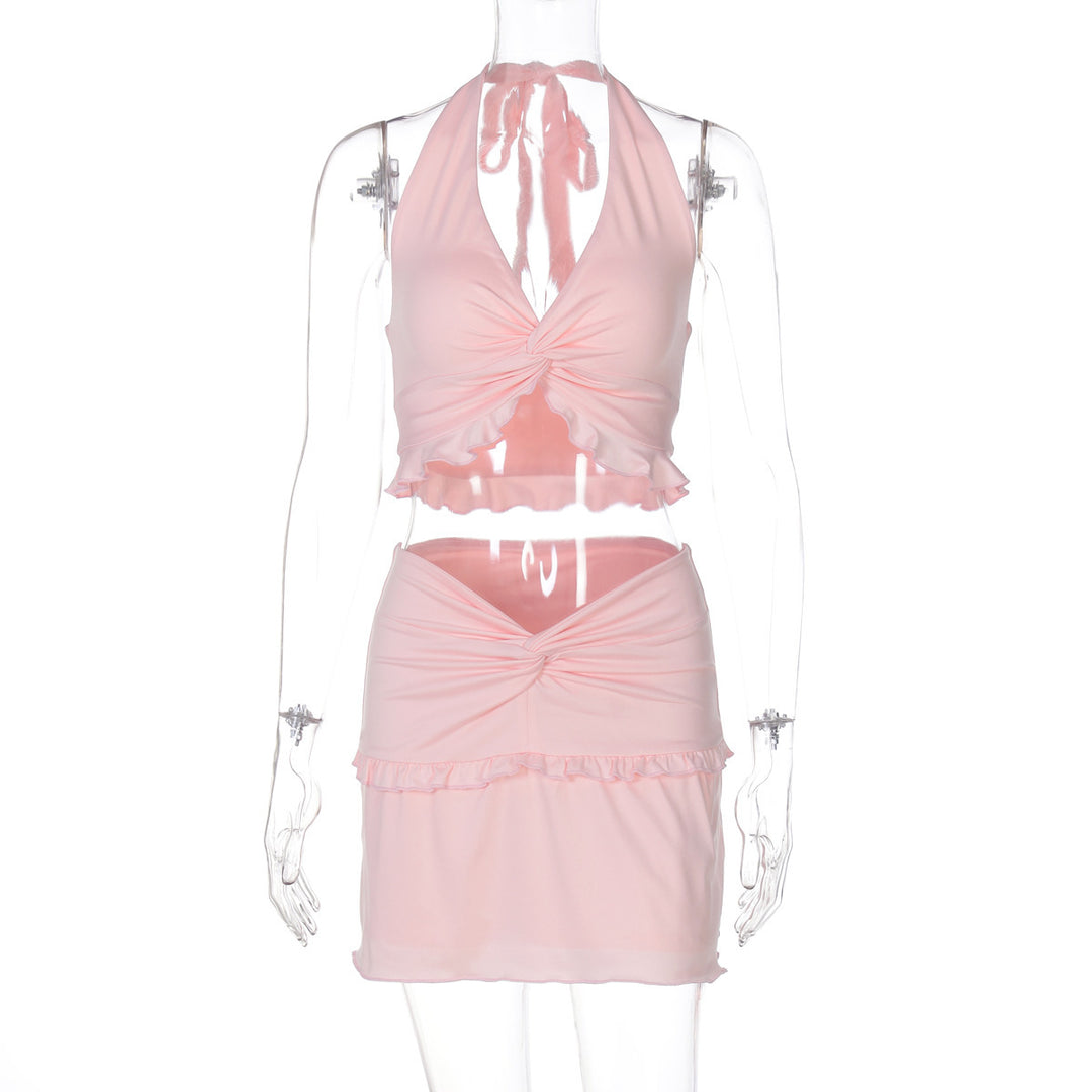 Ladies Two-Piece Set with Ruffled Skirt StylebySassy