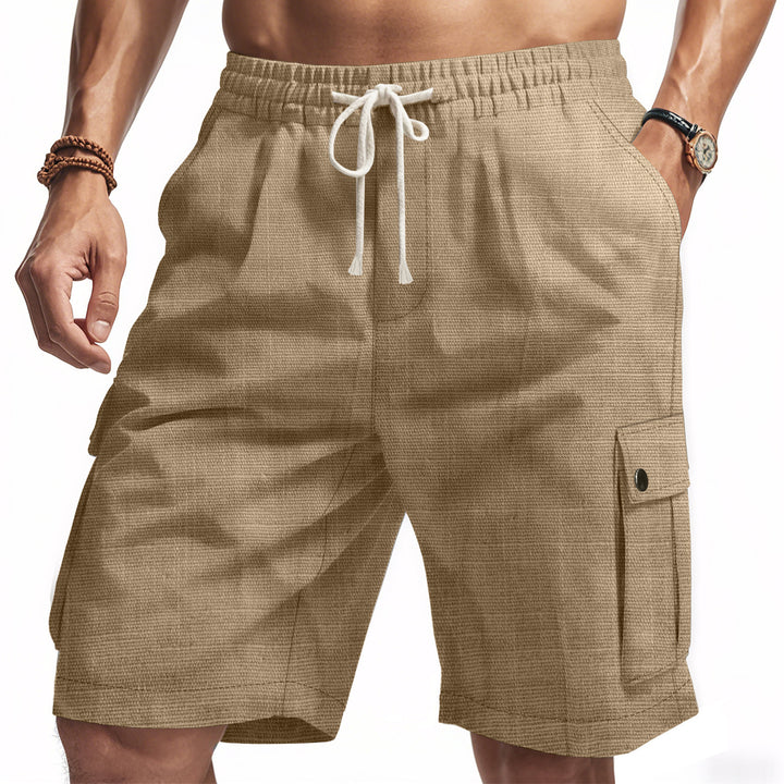 Men's casual cargo Bermuda shorts with elastic waistband and drawstring StylebySassy