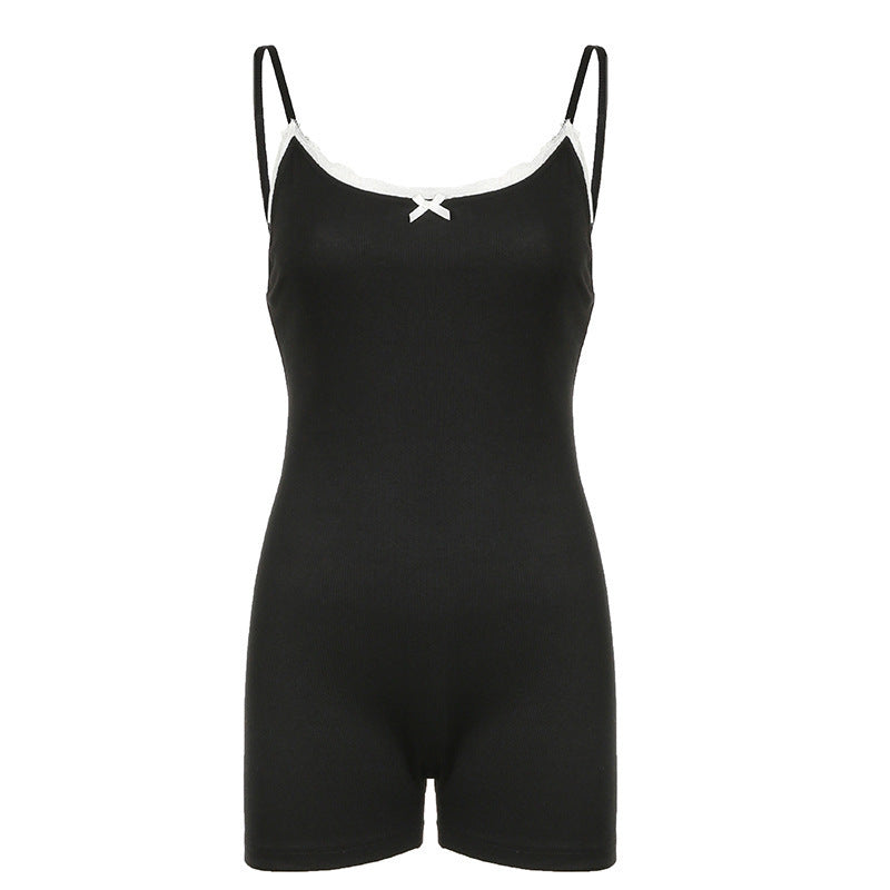 Women's Comfortable Bodysuit with Fine Lace Trim StylebySassy