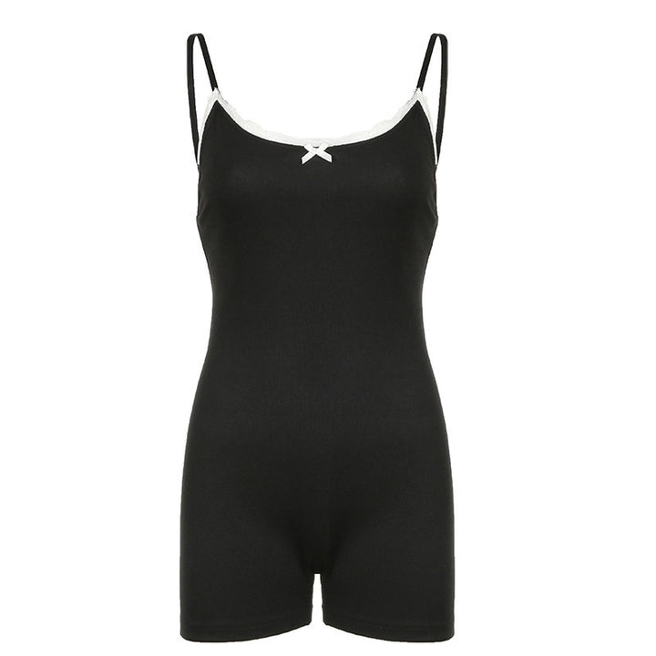 Women's Comfortable Bodysuit with Fine Lace Trim StylebySassy