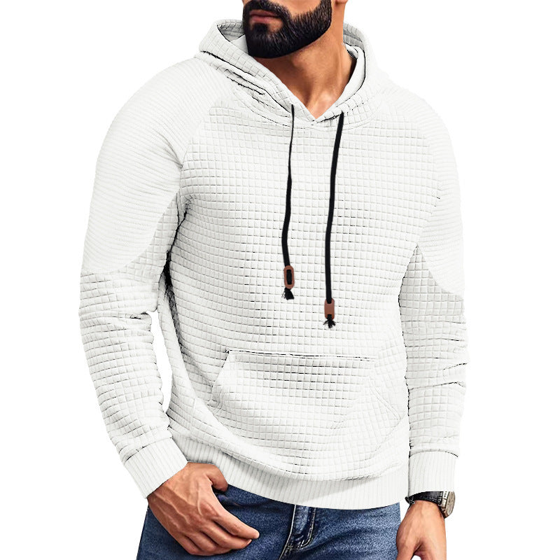 Men's quilted hoodie with square structure and kangaroo pocket StylebySassy