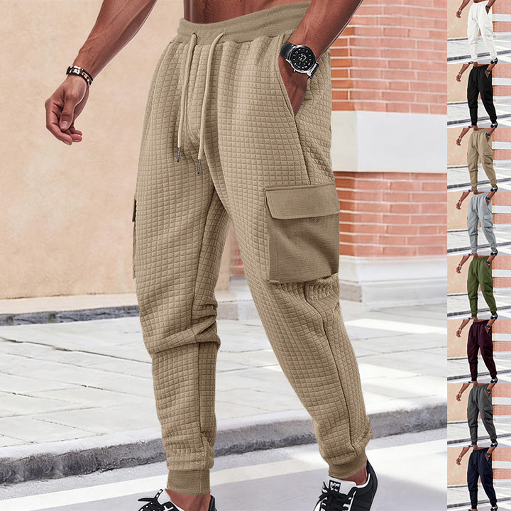 Men's quilted thermo lounge pants with functional pockets, drawstring and elastic waistband StylebySassy