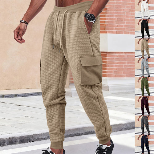 Men's quilted thermo lounge pants with functional pockets, drawstring and elastic waistband StylebySassy