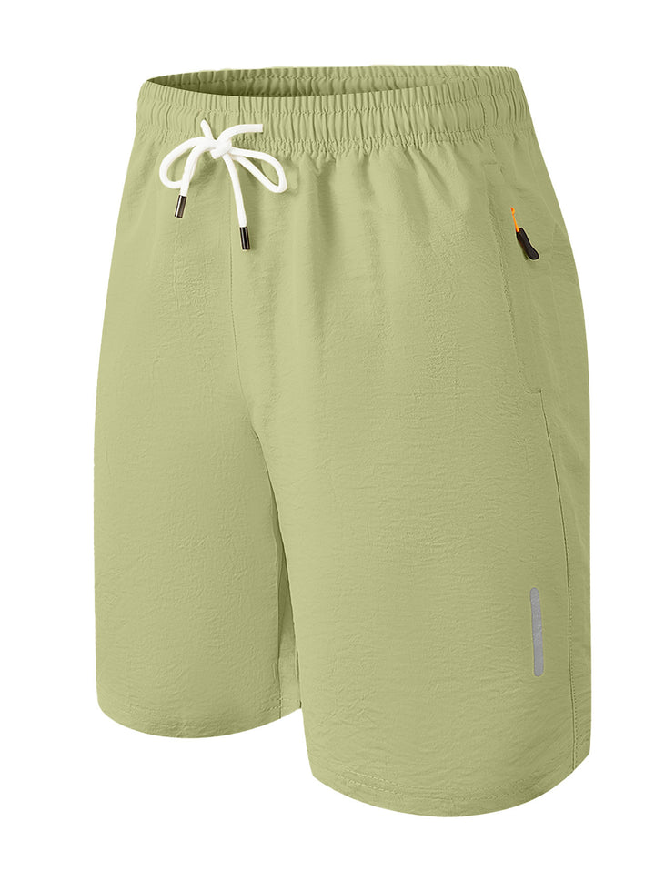 Men's nan ultralight quick-drying sports and swim shorts with elastic waistband drawstring zipper pocket and reflective detail StylebySassy
