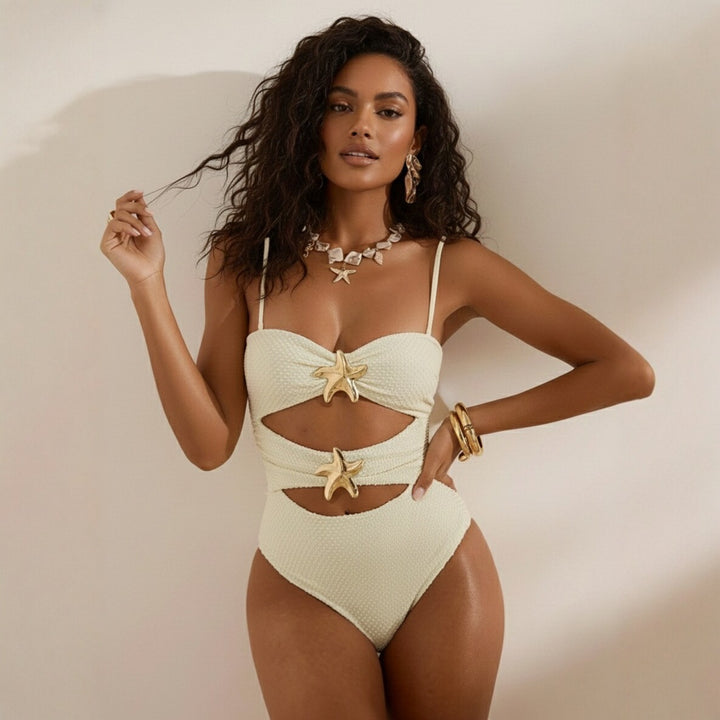 Women Stylish Cut-Out Swimsuit with Shell Detail StylebySassy
