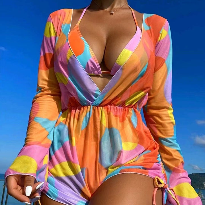 Women's beach outfit with airy tunic and bikini StylebySassy