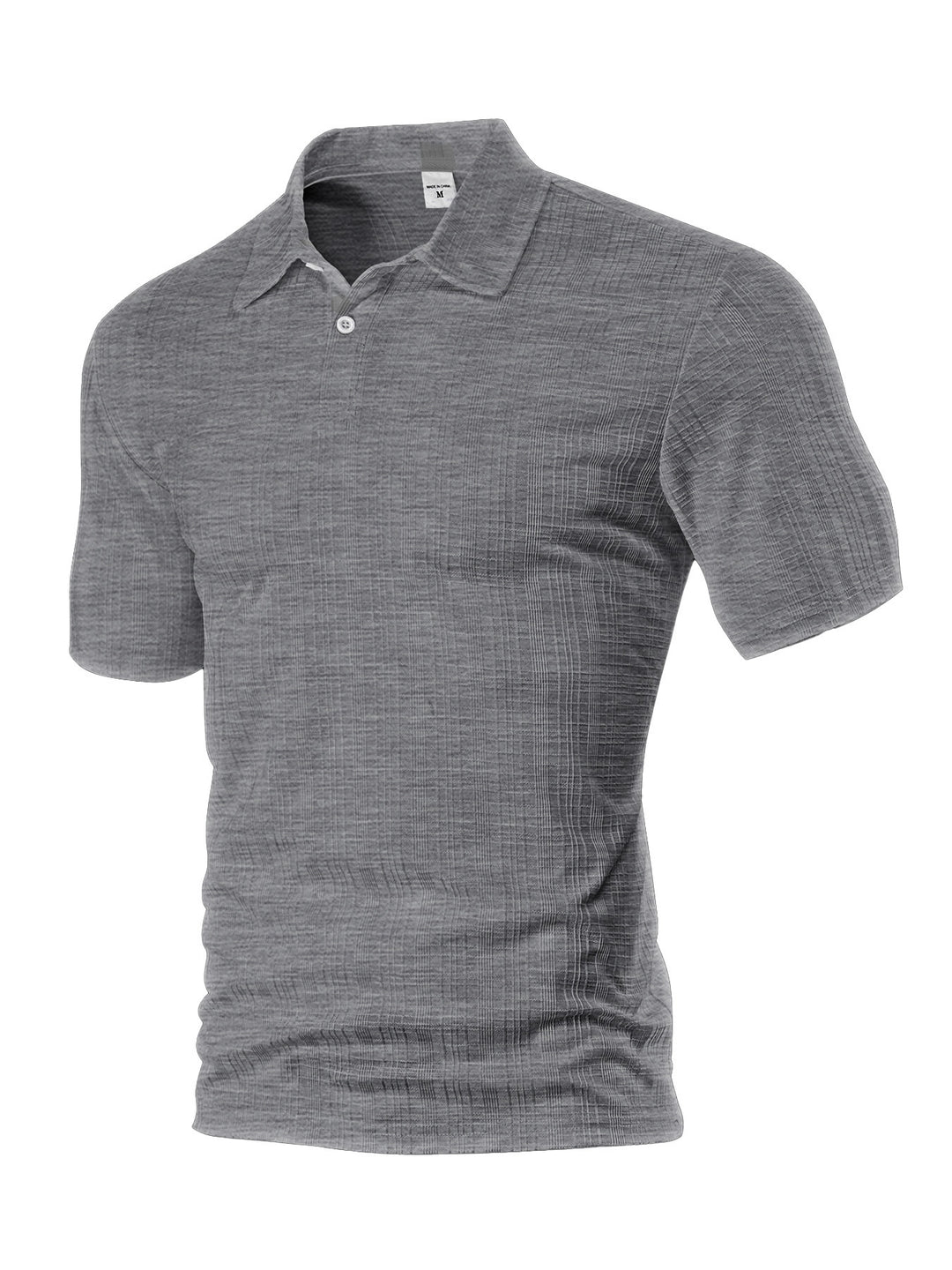 Men's light structured short sleeve polo with shirt collar and single button placket StylebySassy