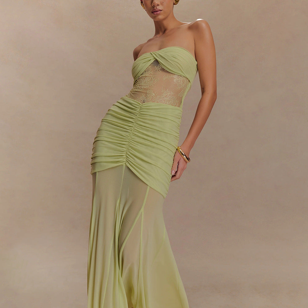 Ladies Elegant Maxi Dress with Sophisticated Ruffle Details StylebySassy