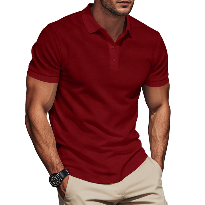 Men's elegant structured polo shirt with Kent collar, short button placket and breathable stretch jersey StylebySassy
