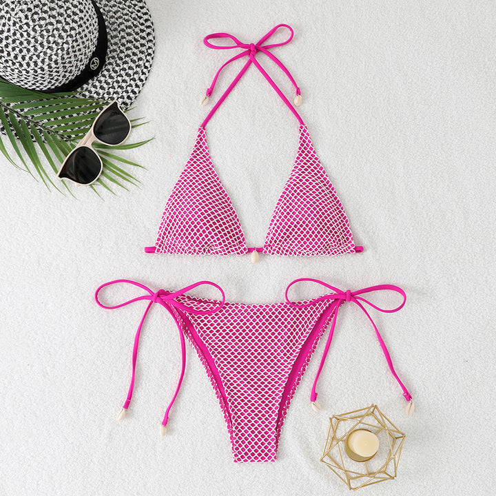 Women's Triangle Bikini with Mesh Structure StylebySassy