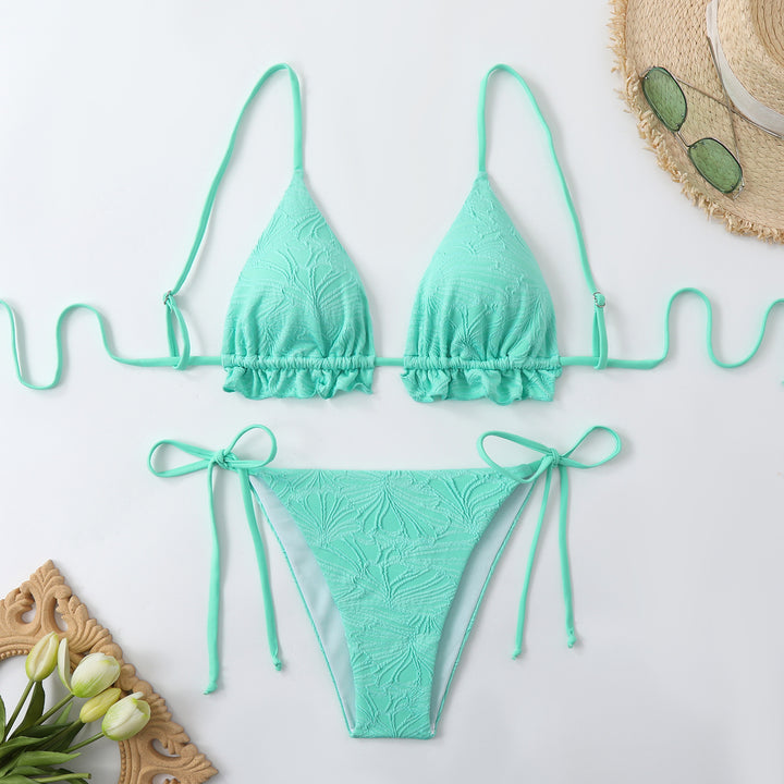 Women's Triangle Bikini with Ruffle Details StylebySassy