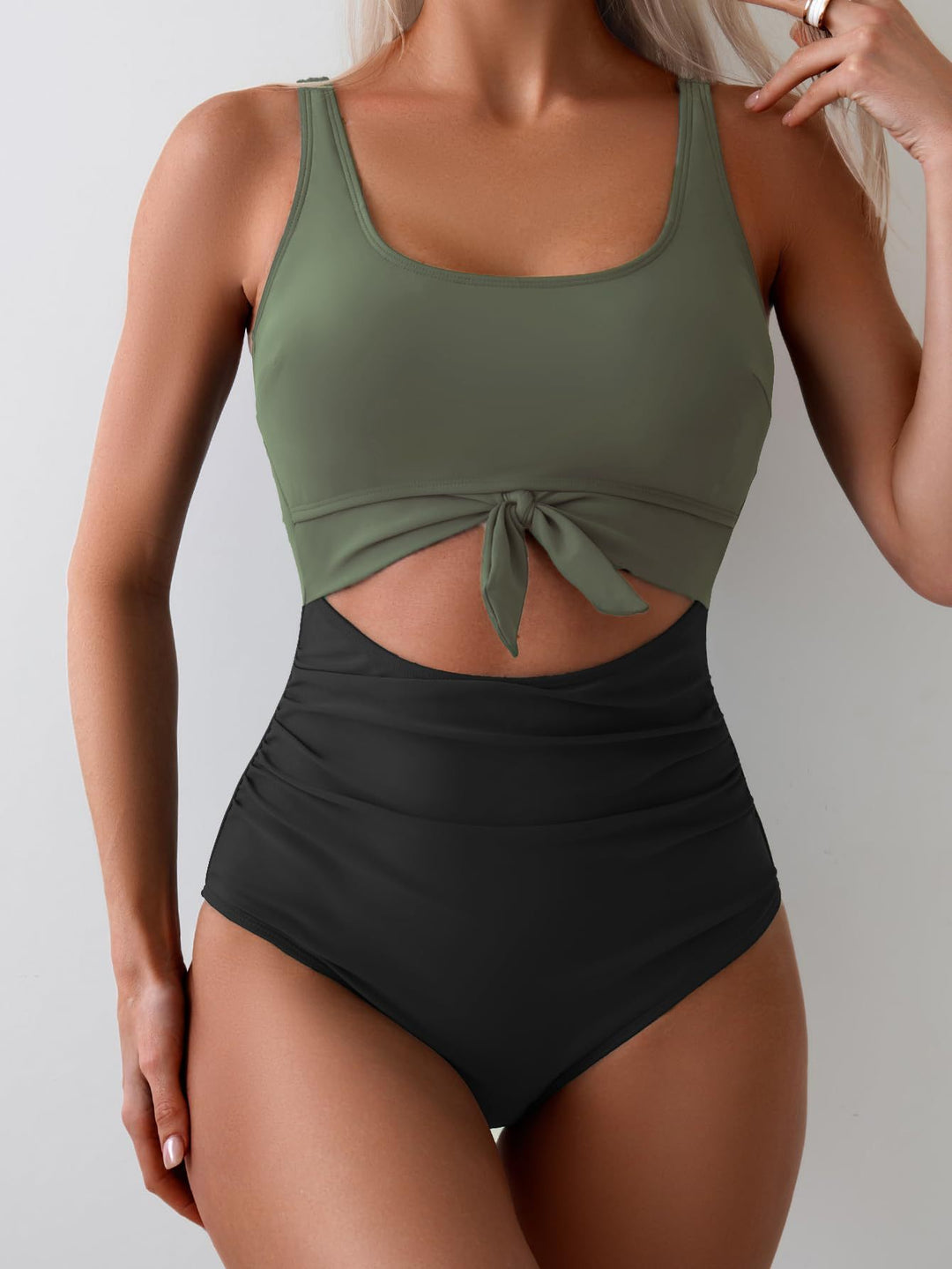 Women's High-Cut Swimsuit with Fashionable Knot Detail StylebySassy