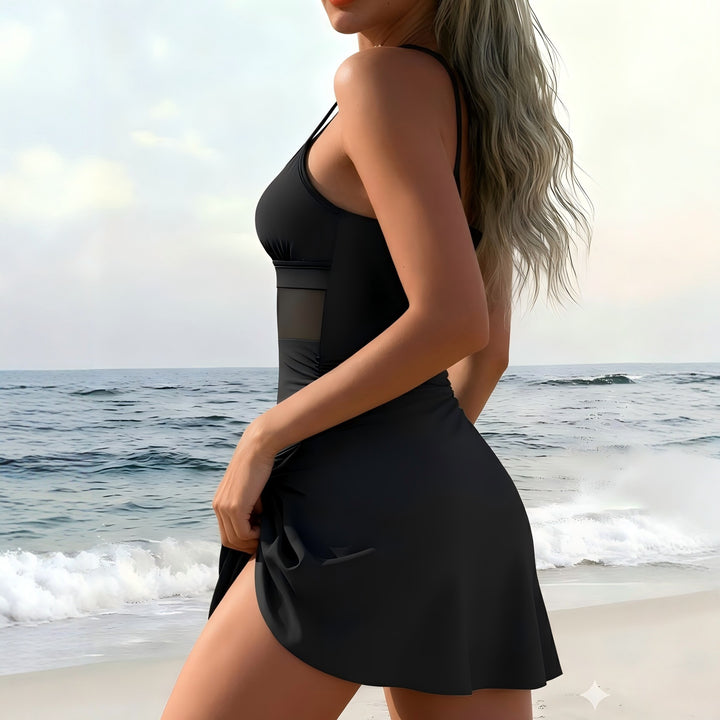 Ladies sporty swimsuit with fashionable wrap skirt StylebySassy