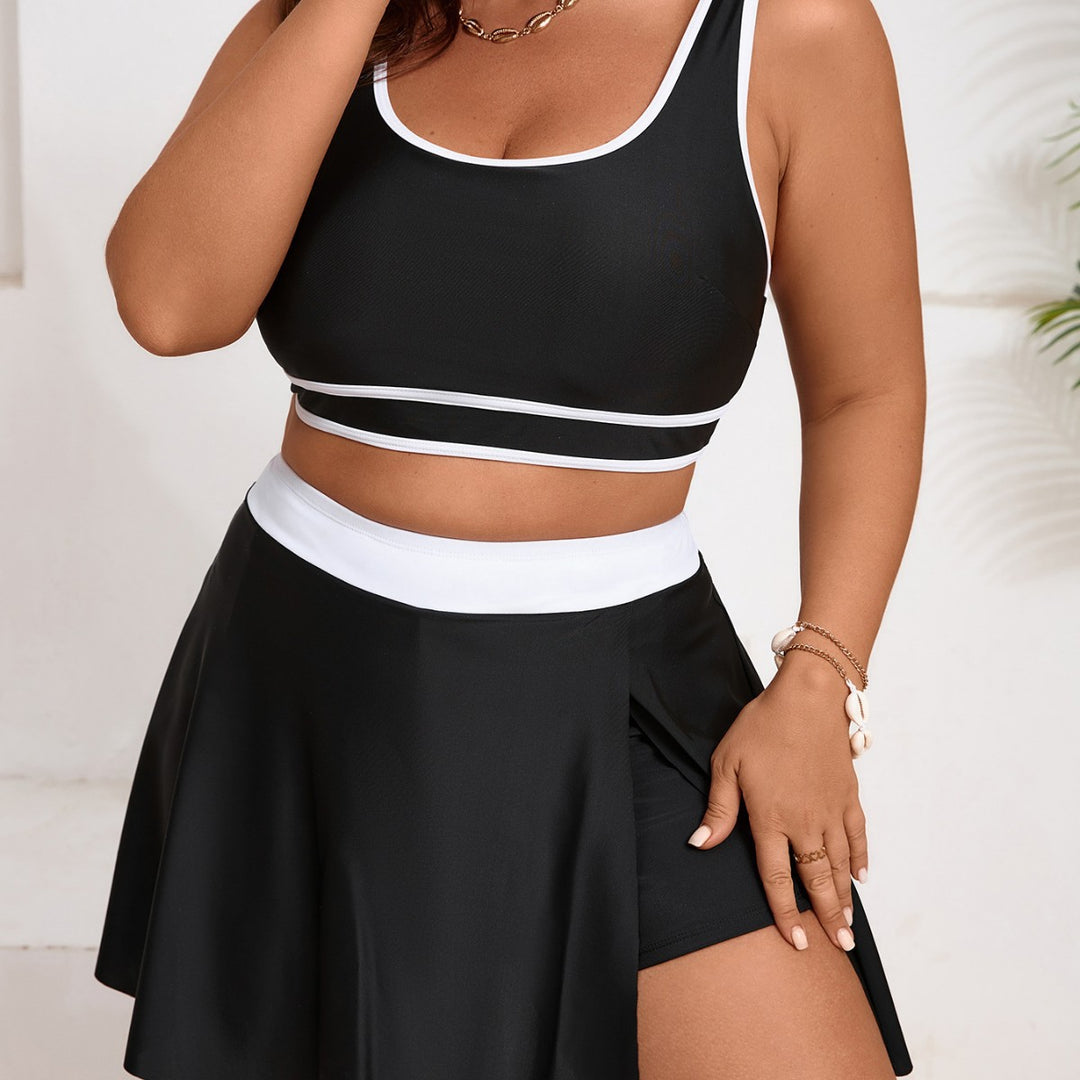 Women's Sporty Bathing Set with Skirt StylebySassy