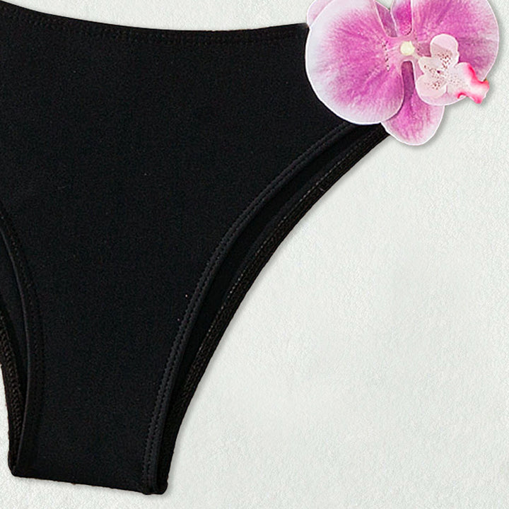 Women's bandeau bikini with elegant orchid accents StylebySassy