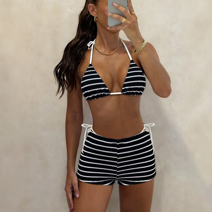 Women's Triangle Bikini with Sporty Short Design StylebySassy